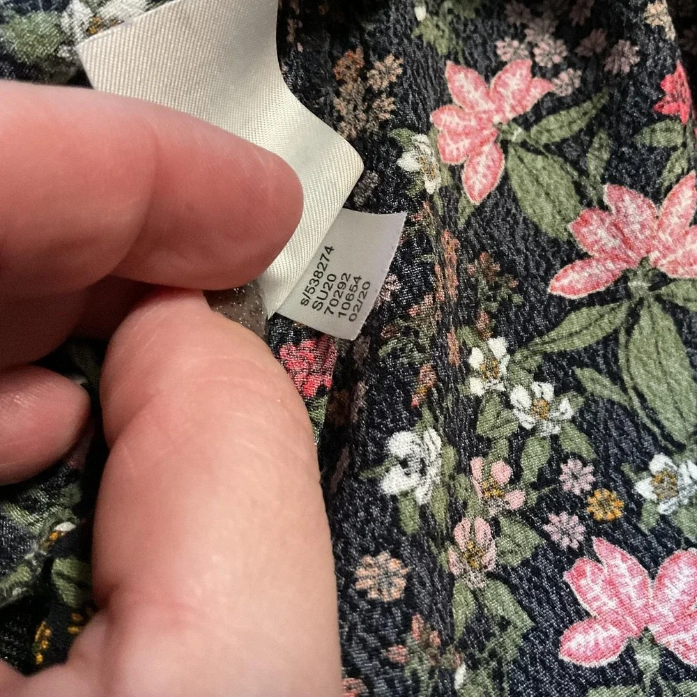 LOFT Shirts Womens XL Lot Of 2‎ Floral Gray 3/4 Sleeve Rayon Peasant Blouse Tops